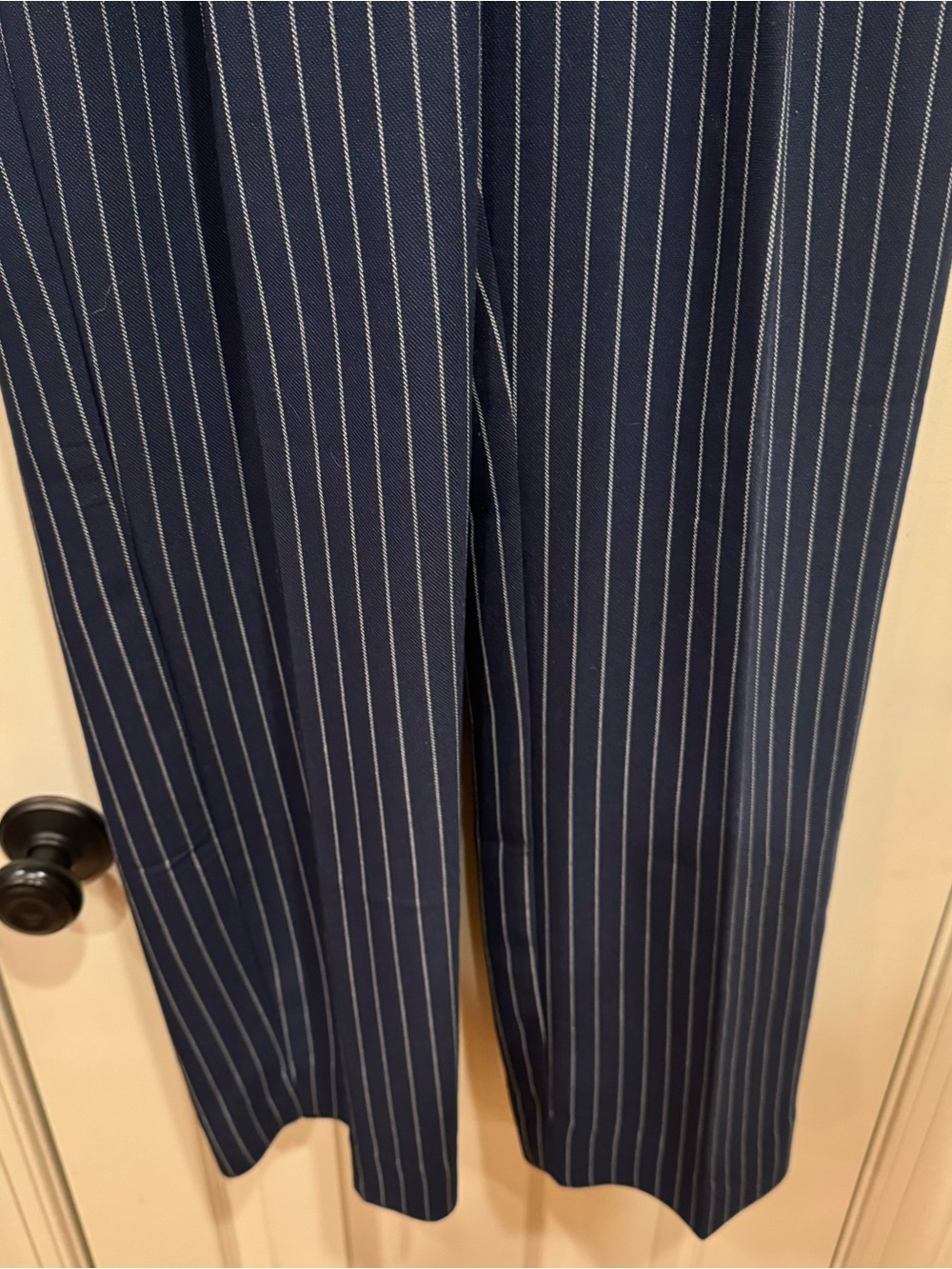 NEW Abercrombie & Fitch Sloan Tailored Wide Leg Blue indigo striped Pants 28 - Picture 9 of 14